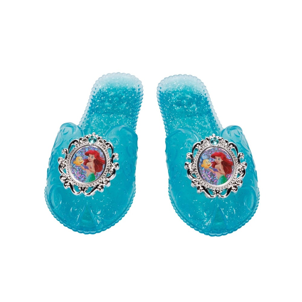 Disney Princess Ariel Little Mermaid Teal Blue Glitter Jelly Dress Up Shoes